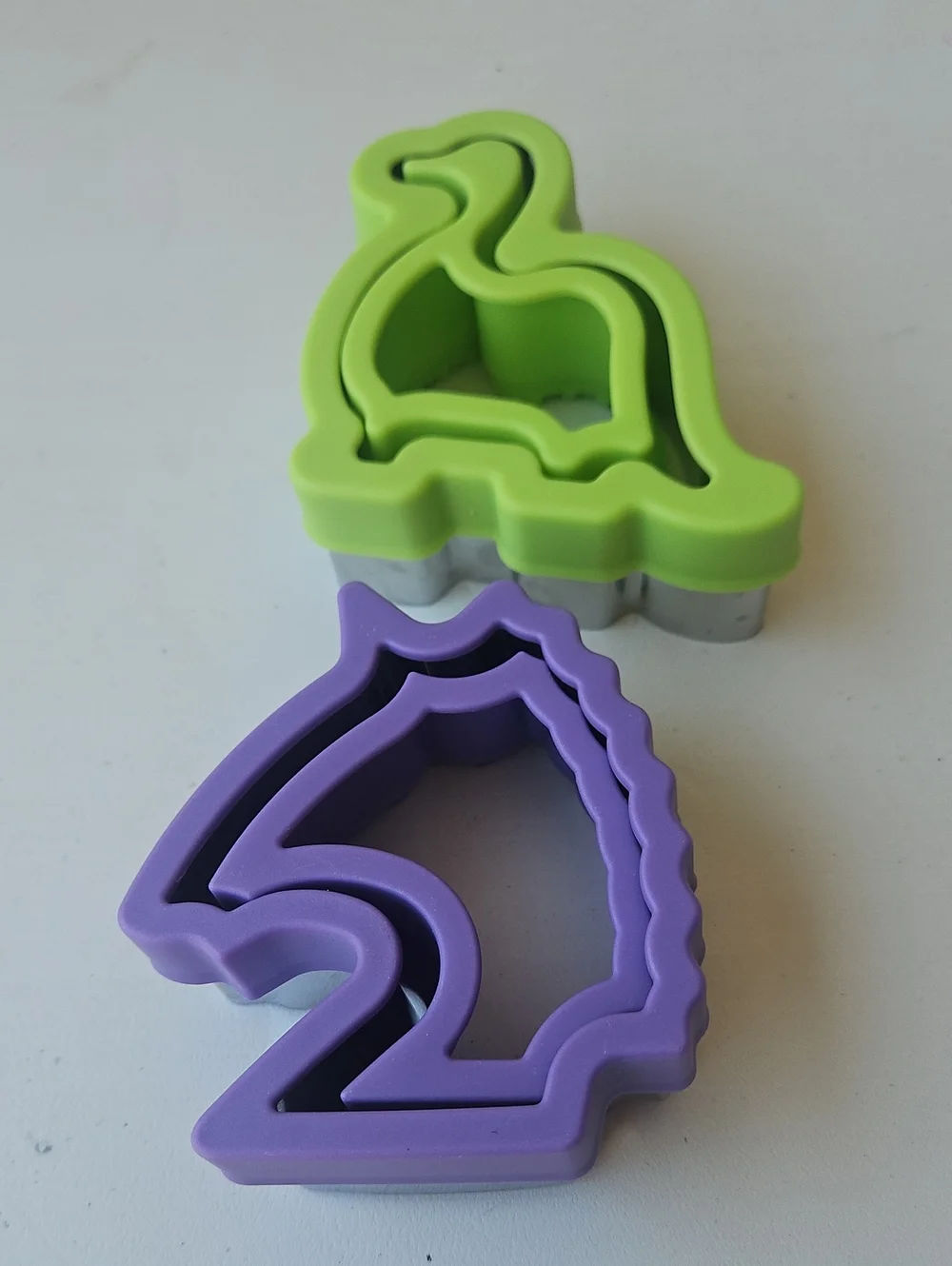Dinosaur & Unicorn Cookie Cutters Set - Lime Green & Lavender